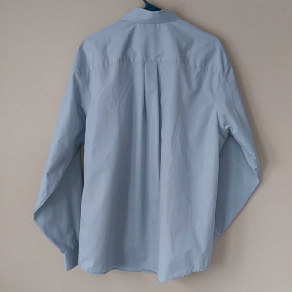 Geoffrey Beane Fitted Wrinkle Free Button Down Shirt XL Green Blue - Picture 8 of 11